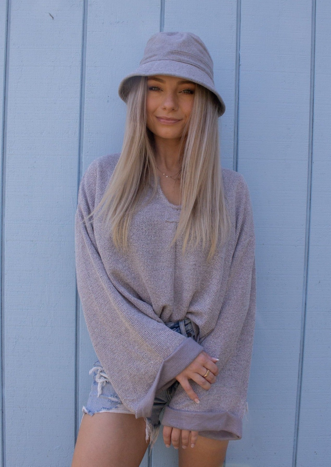 Go With the Flow Top - Heather Grey