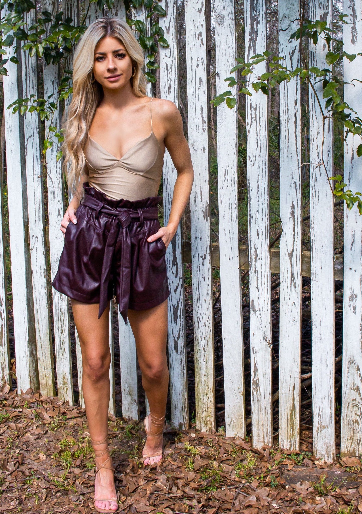 Leather Paperbag Shorts