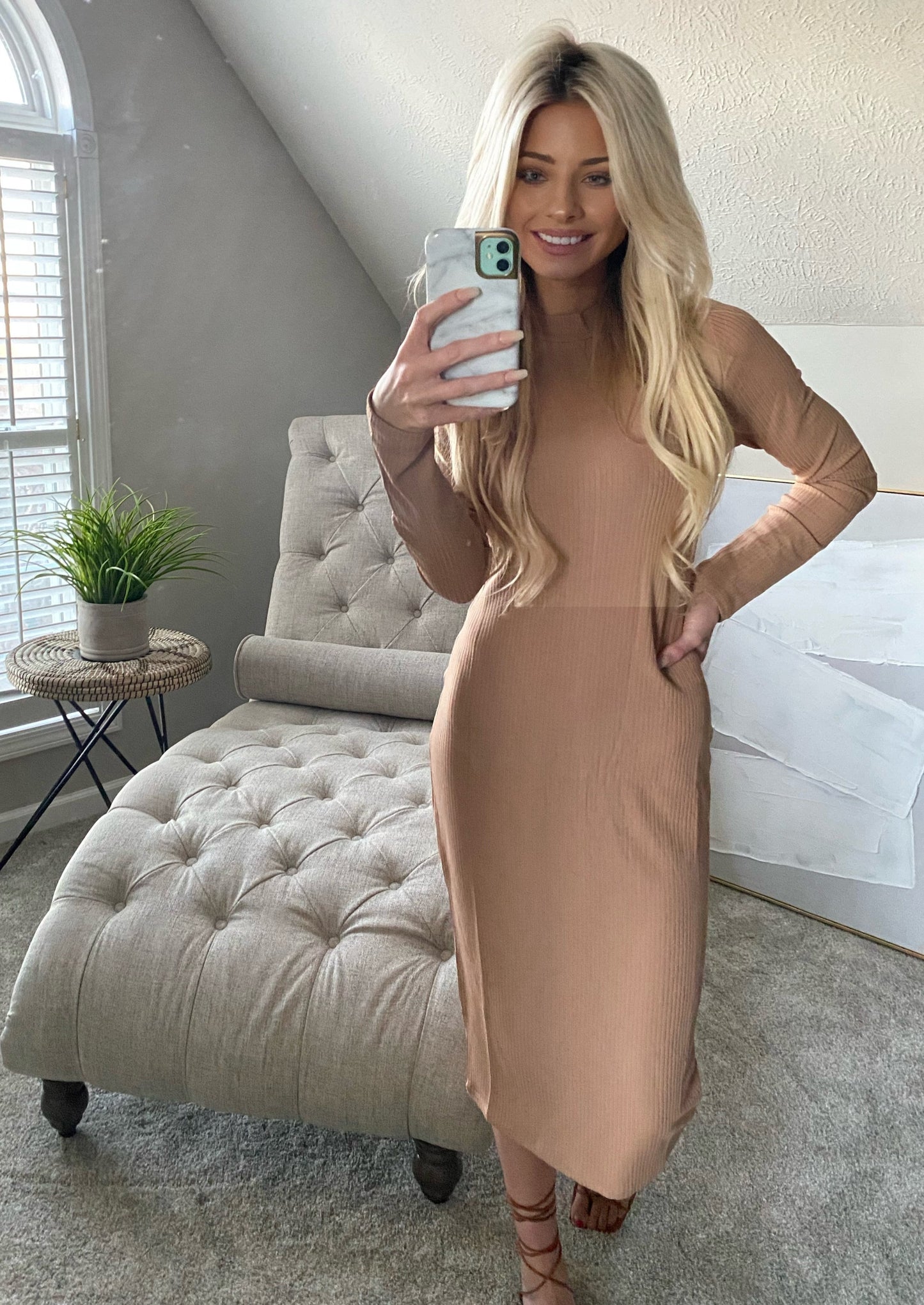 The Feeling is Neutral Midi Dress