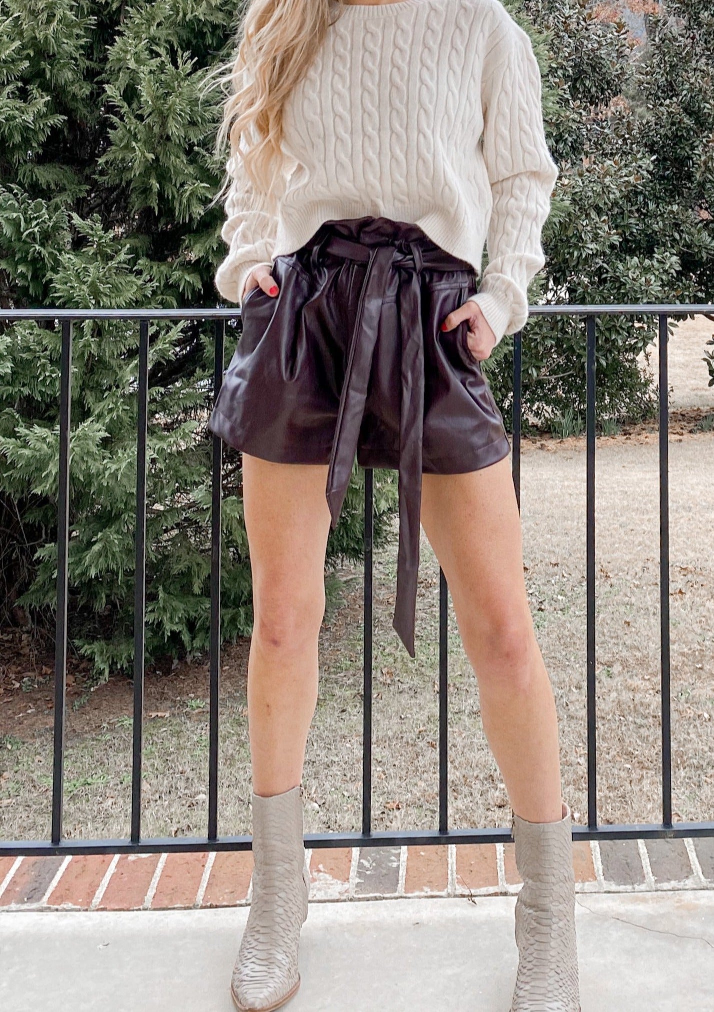 Leather Paperbag Shorts