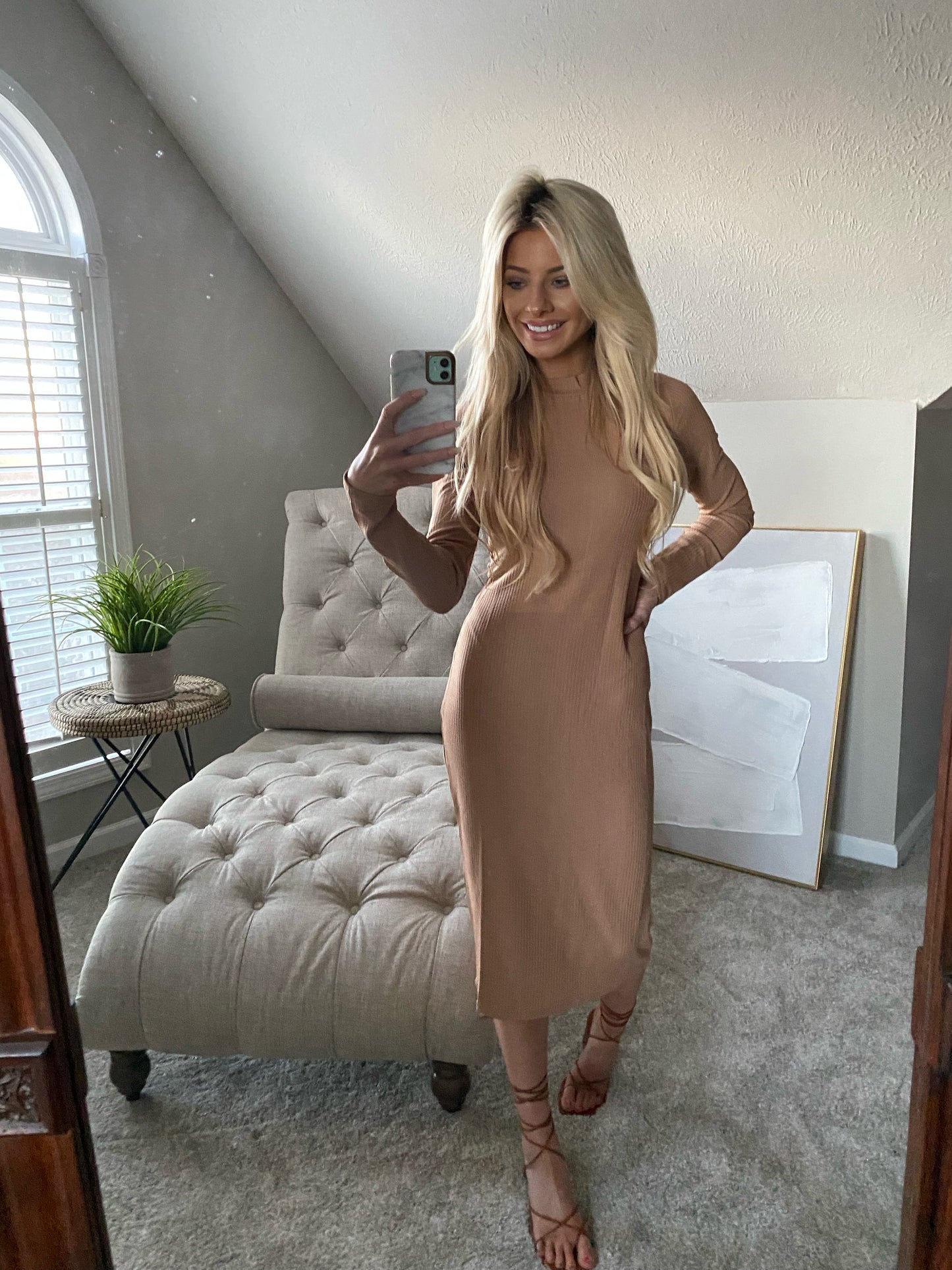 The Feeling is Neutral Midi Dress