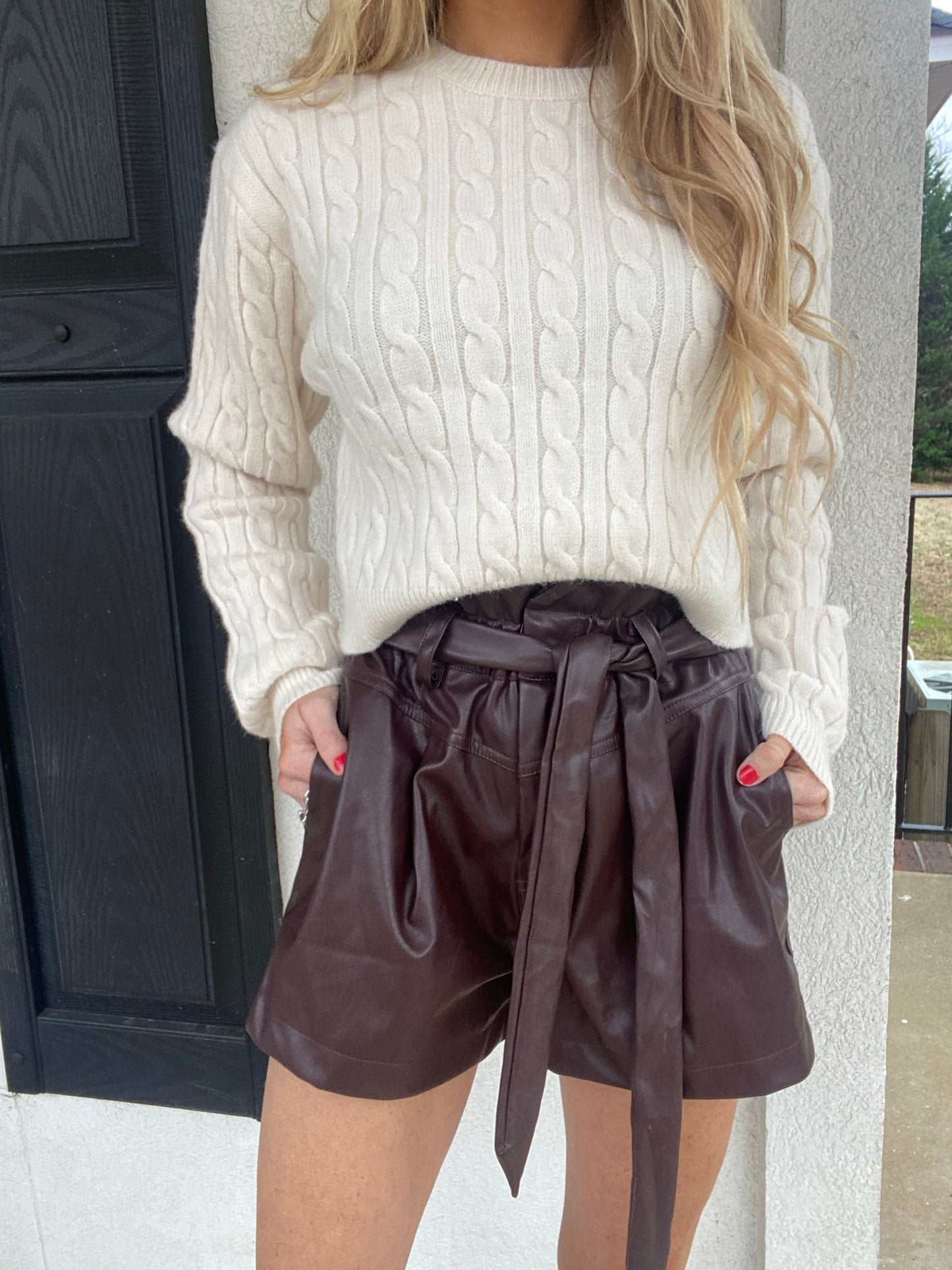 Leather Paperbag Shorts