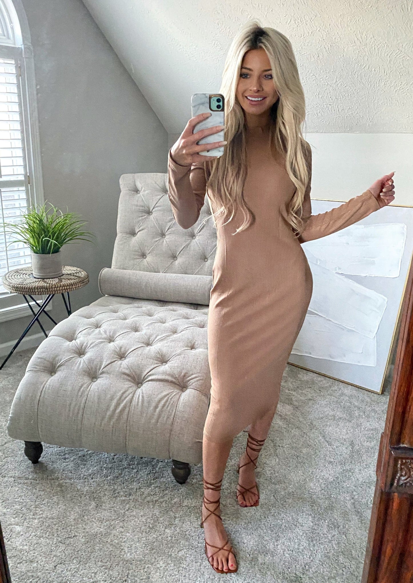 The Feeling is Neutral Midi Dress