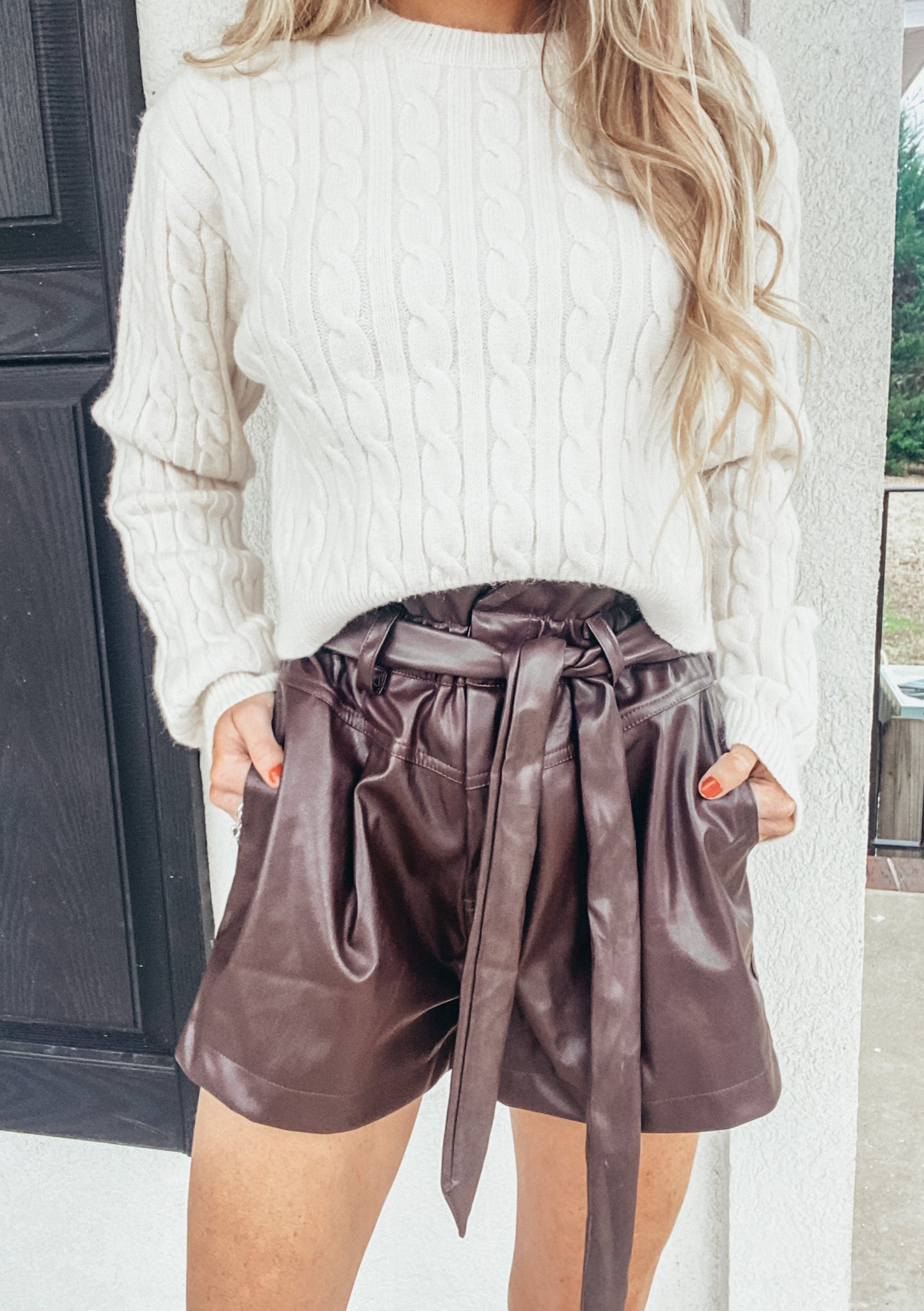 Leather Paperbag Shorts